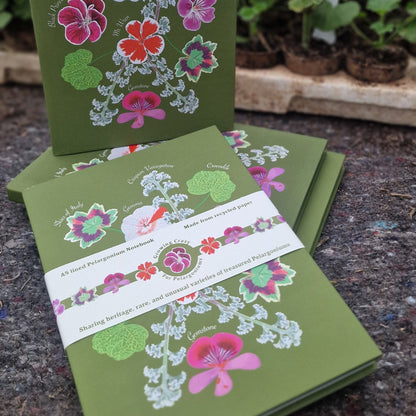 Pelargonium A5 Hardback Lined Notebook - Made from Recycled Paper